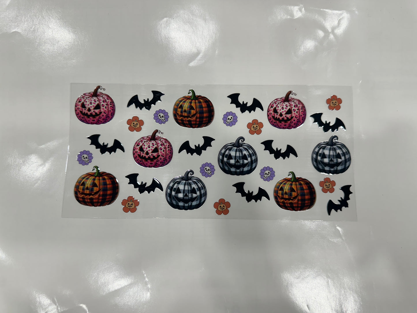 #274 - pink and checkered pumpkin bats