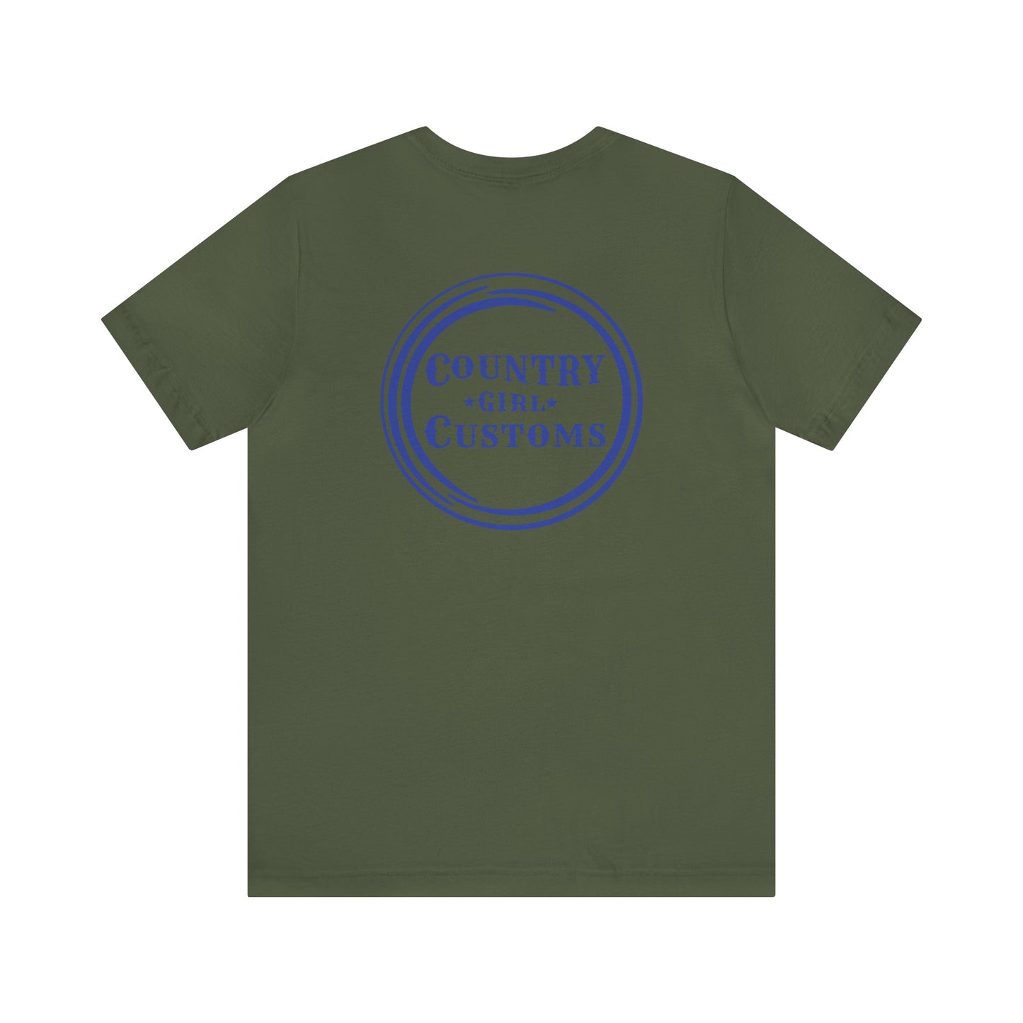 Country Girl Customs T-shirt with Mamma Cow outline