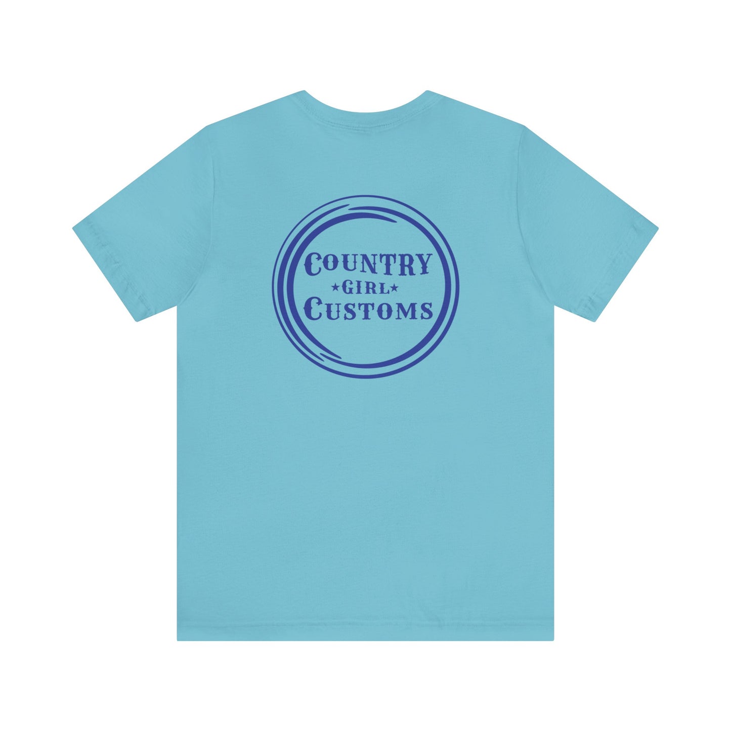 Country Girl Customs T-shirt with Mamma Cow outline
