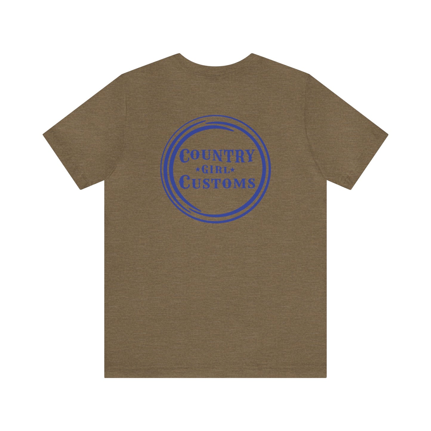 Country Girl Customs T-shirt with Mamma Cow outline