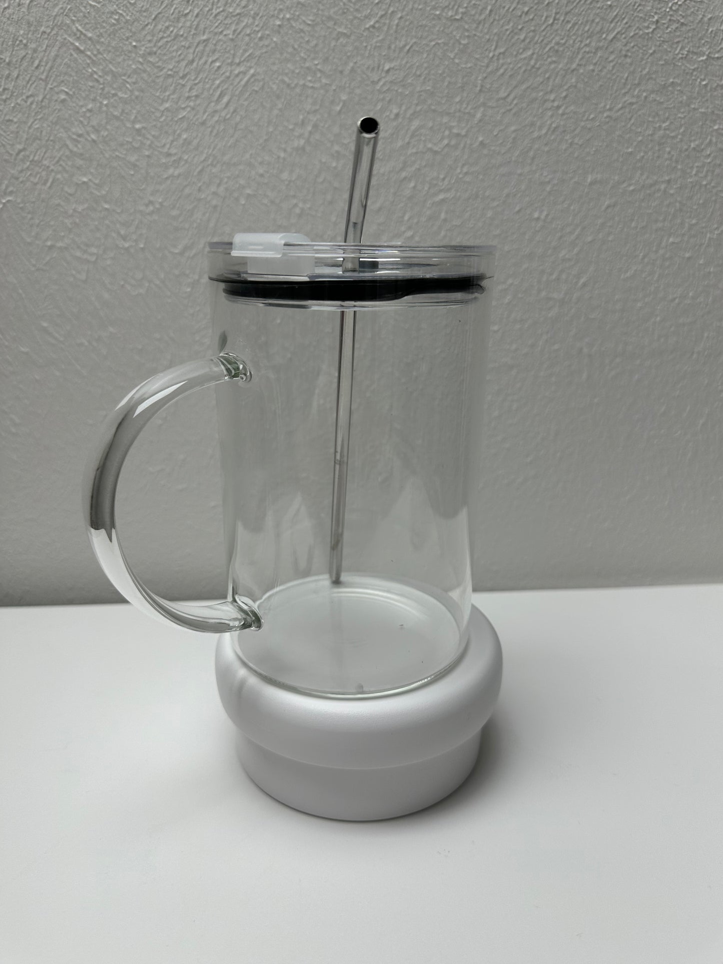34oz glass cup with lid