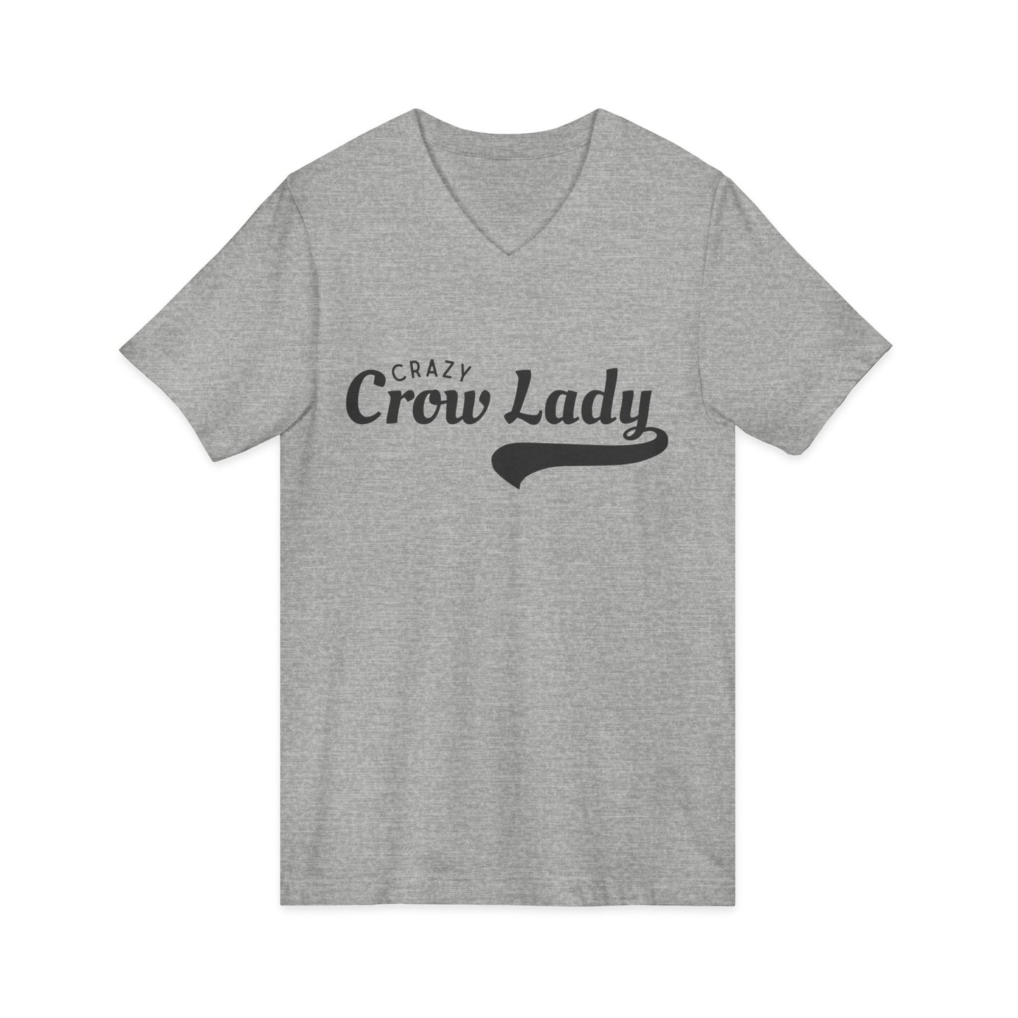 Crazy Crow Lady Tee | Crow Graphic V-neck Shirt