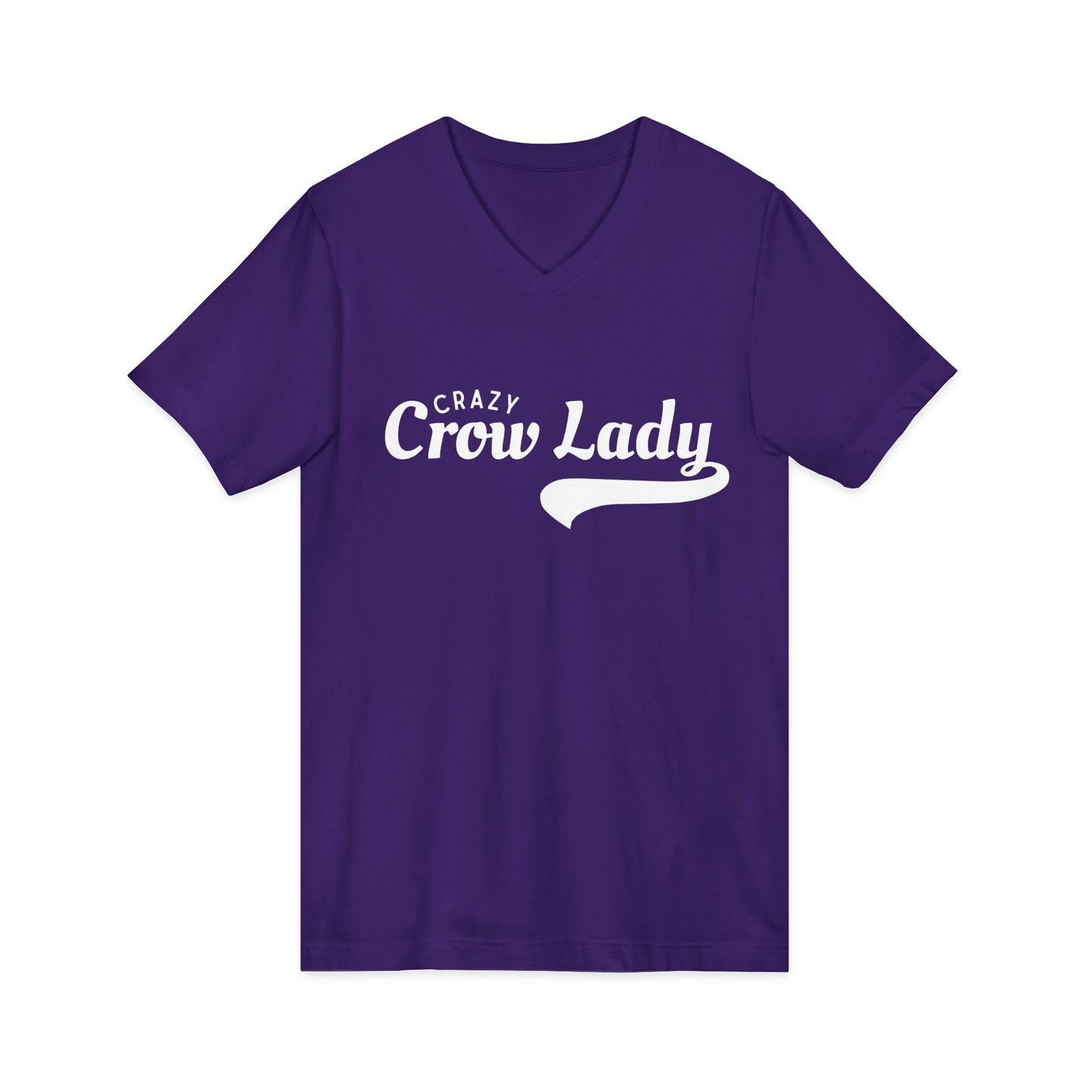 Crazy Crow Lady Tee | Crow Graphic V-neck Shirt