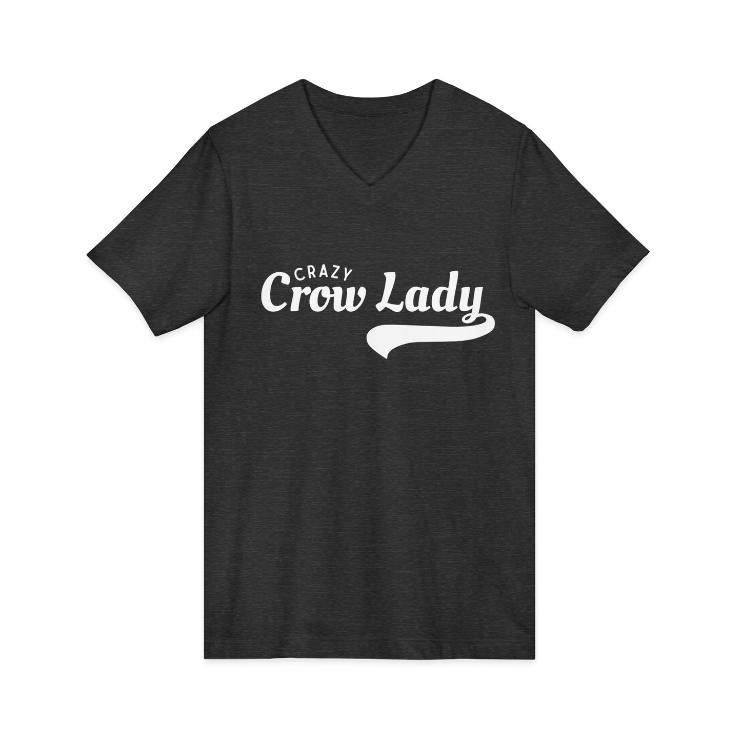 Crazy Crow Lady Tee | Crow Graphic V-neck Shirt