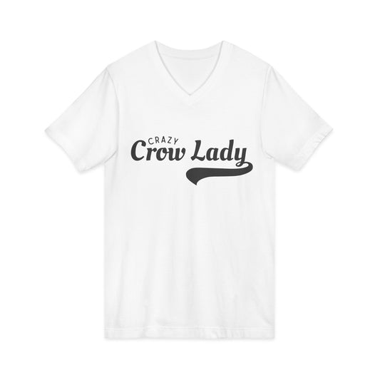 Crazy Crow Lady Tee | Crow Graphic V-neck Shirt