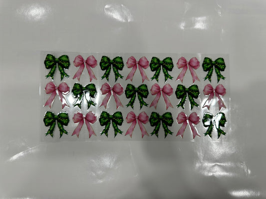 #280 - green and pink bows
