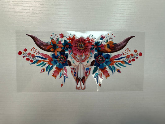 #335 - flower cow skull