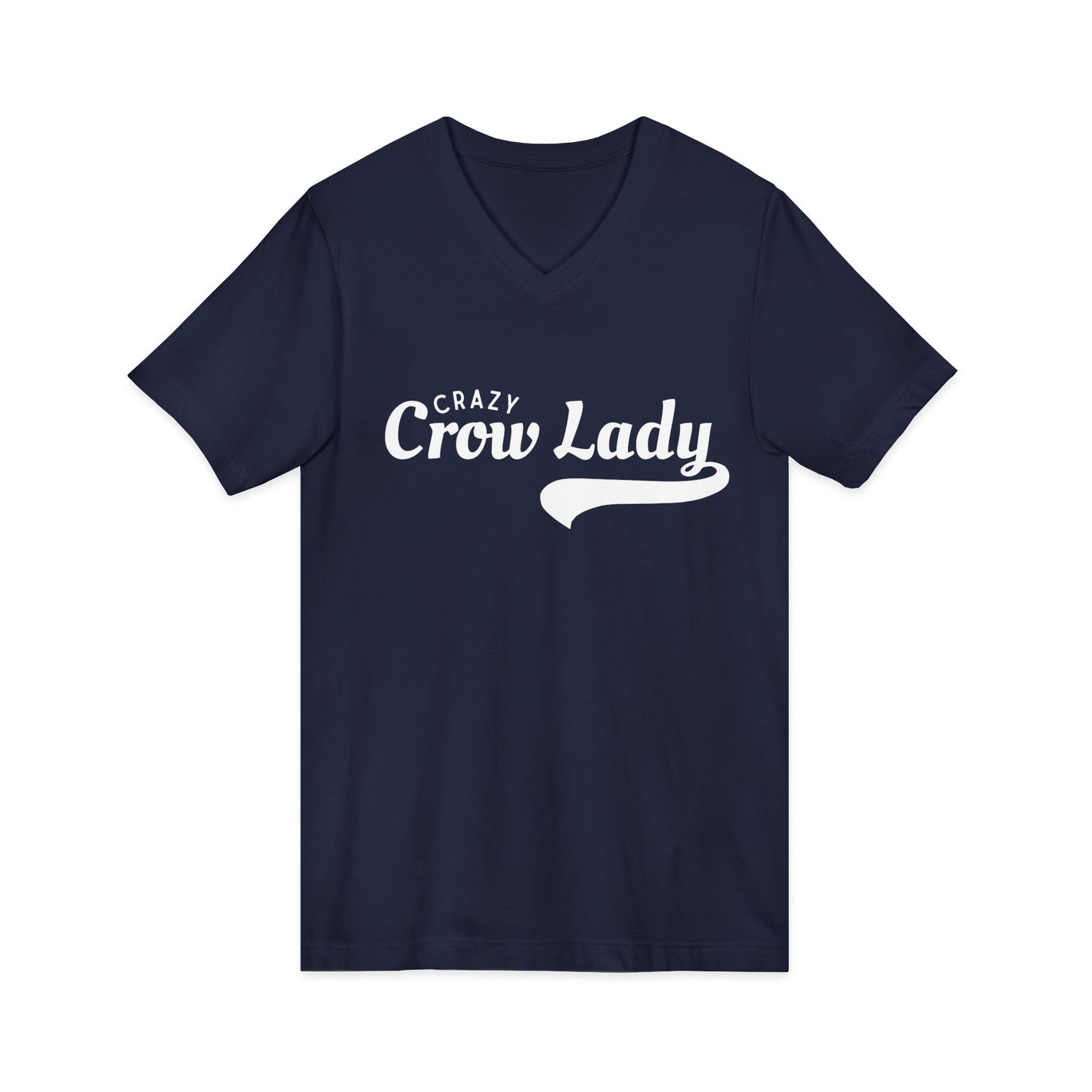 Crazy Crow Lady Tee | Crow Graphic V-neck Shirt