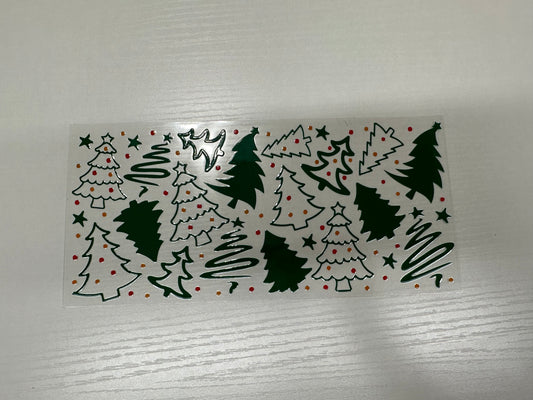 #77 - green outline xmas trees