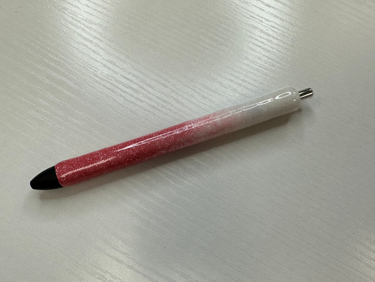 Pre-made OOPSIE Glitter Pen - medium pink/white hombre