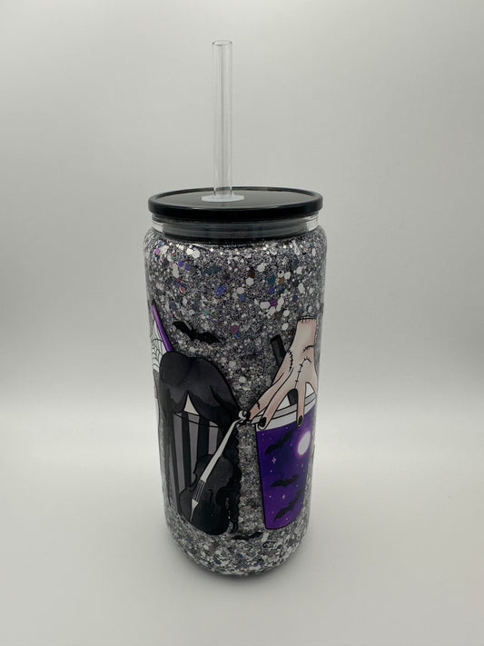 16 oz Spooky Girl Snow Globe Cup - Plastic w/black lid